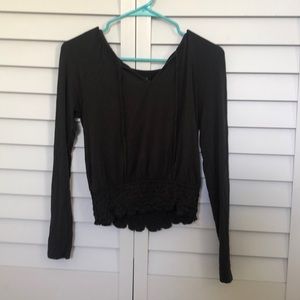 Dark grey long sleeve top